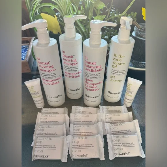 HUGE LOT - This Works Shampoo, Conditioner, Shower Gel, Bar Soap, Lotion 18 pcs - Picture 1 of 7